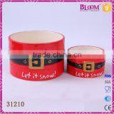 Christmas Design Red Round Ceramic Pet Bowl thumbnail-1