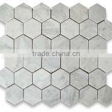 MM-CV256 Hot Product Indoor Design Natural White Hexagon Marble and Stone Mosaics Tiles thumbnail-1