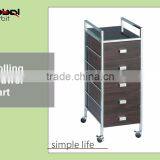 Sort Bin Organizer Storage Sturdy Shelf MDF Lightweight Medical 5 Drawers Rolling Carts thumbnail-1