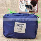 Navy Blue Quality 210D Ripstop Polyester Storage Case Package Cosmetic Pouch Makeup Bag thumbnail-3