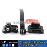 2016 New Wholesale Helmet Curved Extension Arm Selfie Kit for Sports Camera Accessory thumbnail-1