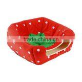 1pc Soft Strawberry Pet Igloo Dog Cat House Kennel Doggy Fashion Cushion Basket Newest Hot Search thumbnail-4