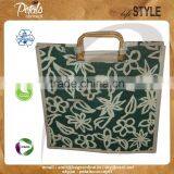 Bio- Degradeable PP Laminated Jute Bag With Wooden D Shape Cane Handle thumbnail-1