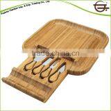 Novelty shape Bamboo cheese cutting board with 4part