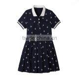 New Summer School Girls' One-piece Dress 2017 Stamp Short Sleeve Dress thumbnail-2