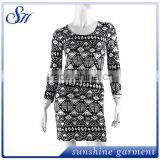 Hot Selling Milky Fabric Long Sleeve Printing Women Dress thumbnail-3