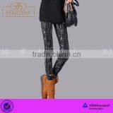 Fashion Lightning Jacquard Thickening Add Velvet Leggings thumbnail-1