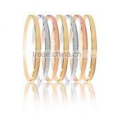 Three Tone Plated Circle Diamond Dull 5 MM Saminario Bangles thumbnail-1