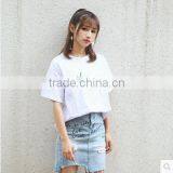 The New Embroidery Letters Loose Short Sleeve T-shirt Female Personality thumbnail-1