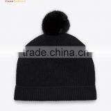 Mongolian Fur Pom Hat,Fur Ball Beanie Hat thumbnail-2