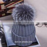 Unisex Soft Knitted Hat Raccoon Fur Ball Lady Skullies & Beanies Women Headgear Men Casual Cap Girl Bonnet Good Gifts thumbnail-1