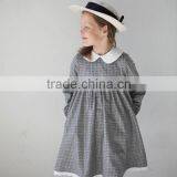 High Quality Autumn Winter Checkered Tweed Dress Long Sleeve Girls Wool Dress 3-5 Year Old Girl Dress thumbnail-1