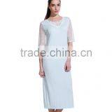 Wanyu Seamless Ladies Seamless Short Lace Sleeve Long Dress thumbnail-1
