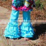 Kids Palazzo Pants Girls Fashion Pants Kids Solid Color Pants Children Flouncing Blue Trousers Summer Clothing Cool Costume thumbnail-1