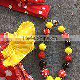 2016 New Summer Dress Girls Red Dot Minne Mouse Cute Party Dress Baby Kids Wear Clothes With Accessories Set thumbnail-2