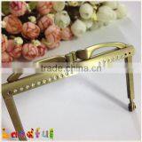 Antique Bronze Kiss Lock Sew In Bag Supplies Purse Frame Handbag Frame thumbnail-2