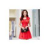 Red Classic Womens Suit Dress formal wedding gowns with flowers