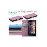 Pink Plain Leather Sony Xperia Cell Phone Cases , Custom Printed Phone Covers thumbnail-1