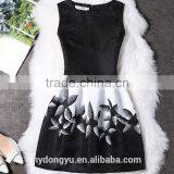 Girl Casual Flower Printed Princess Holiday Dress/ Girl Sleeveless Knee Length Printed Dress/new Design Girl Printed Dress thumbnail-4