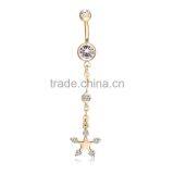 Dangle Body Jewelry Tassel Gold Eagle Belly Button Ring thumbnail-5