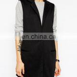 Women's Sleeveless Ponte Blazer With Hem Split to the Back thumbnail-3