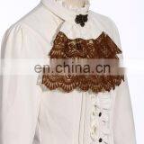 Steampunk RQBL Women's High Collar Longsleeve Blouse With Jabot thumbnail-2