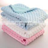 Wholesale Cheap Minky Dot Baby Blanket With Satin