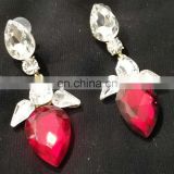 Tiny Droplet Gold Plated Party Wear Earrings Set In Red Color