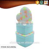 Fabric Covered Flower Heart Shaped Gift Box With Lid