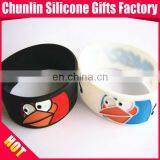 Lovely Debossed With Color Filled Bird Silicone Bracelet thumbnail-2