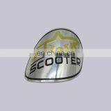 Top Quality Glossy Effect Self Adhesive Type Custom Embossed Logo Circle Curved Metal Label For Bottle thumbnail-2