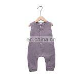 RTS Summer Baby Cotton and Linen Sleeveless Rompers in 7 Colors thumbnail-3