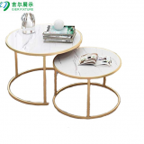 Golen Modern Marbling Round Tea Table Sofa Side Simple Wrought Steel Coffee Table thumbnail-3
