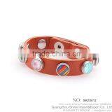 Hot Sale Real Genuine Leather Bracelet With Snap Button Bracelet thumbnail-6
