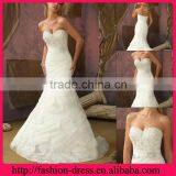 Excellent Sweetheart Neckline Strapless With Beads Bodice and Bow Wedding Dresses Organza Ruffles Skirt thumbnail-1