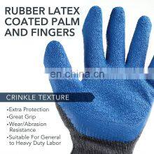 10G Poly Cotton Moisture-wicking Lining Grip Coating Gloves Textured Rubber Work Industry Gloves For Masonry Construction thumbnail-3