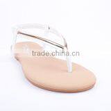 Hot Sale China Wholesale Golden Upper White Slingback Ankle Flip Flop Sandals thumbnail-2