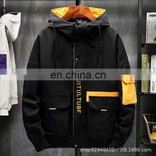 Wholesale Custom Men's Jackets Casual and Comfortable Long-sleeved Hooded Pocket Zipper Japanese Loose Autumn Coat thumbnail-3