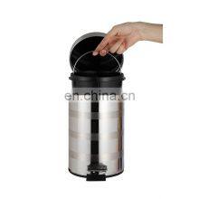 Cost Effective Stainless Steel Waste Bin Mirror And Satin Mix Design Metal Waste Bin Kitchen Household Bedroom Dustbin thumbnail-3
