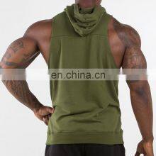 Custom Loose Plus Size Hooded Training Running Jumper Quick-drying Men Sports Sleeveless Hoodies thumbnail-2