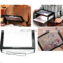 3X LED Lighted Table Magnifier Magnifying Glass Lamp A4 Reading Aid Loupe thumbnail-2