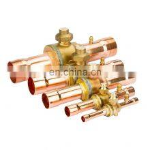 Air Conditioner Refrigeration Ball Valves Welding Connection Brass Copper Ball Valve With Access Port Good Quality thumbnail-3