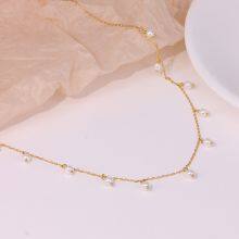 S925 Sterling Silver Design Imitation Pearl Necklace thumbnail-4