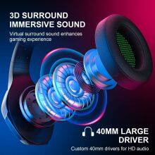 Wireless Bluetooths 40h Gaming Headset Over Ear Headphones With Noise Cancelling Detachable Mic Headset for Phone thumbnail-3