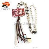 hot new product cheap Imitation pearl factory price leather Listing letter jewelry necklace