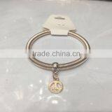 European Peace Love Symbol Spring Elastic Bracelet thumbnail-2