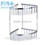 Brass Corner Basket Bathroom Shelves thumbnail-3