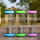 Good Quality Chinese Factory Whole Double Walled Glass Infuser Tea Bottle thumbnail-3