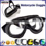 BJ-GT-007 High Quality Black Leather Clear Lens Goggles Motocross thumbnail-1