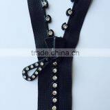 5# Luxury Shiny Bling Decorative Trims Diamond Black Rhinestone Zipper thumbnail-3